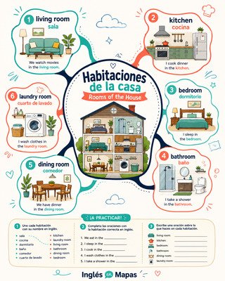 Mapa mental: Habitaciones de la casa