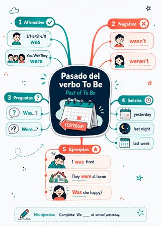 Mapa mental: Pasado del verbo To Be